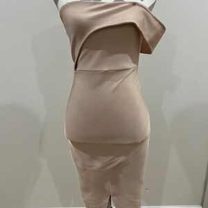 Elegant Pink Bandage Off-Shoulder Dress